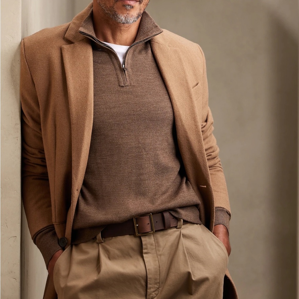 MERINO WOOL HALF-ZIP SWEATER